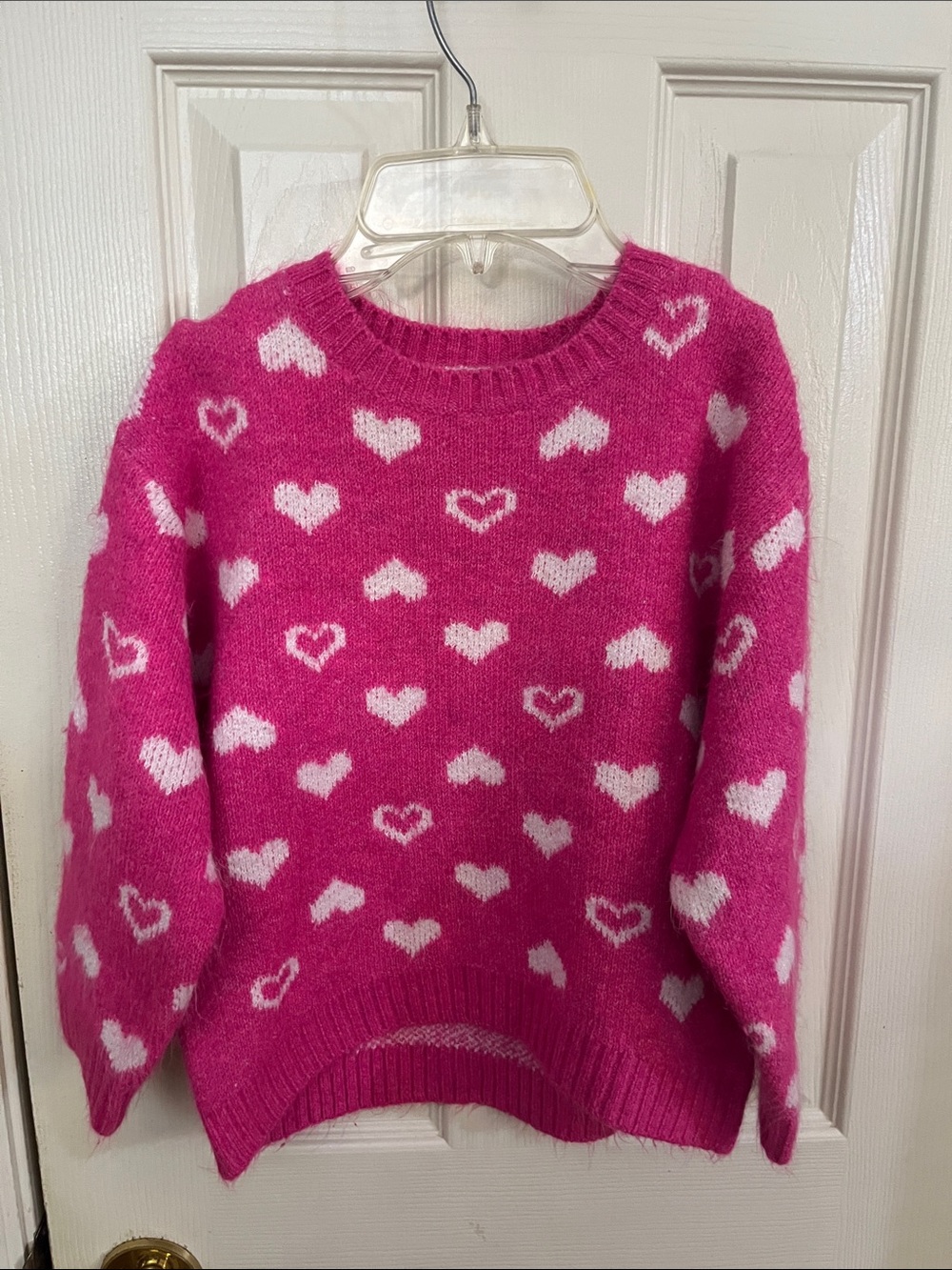 Vince Camino Hot Pink Heart Pattern child Sweater